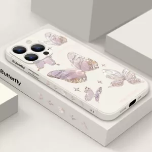 Butterfly Lanyard Soft TPU For iPhone 15 Pro Max 14 13 12 11 X XS XR Case Cover - Picture 1 of 21