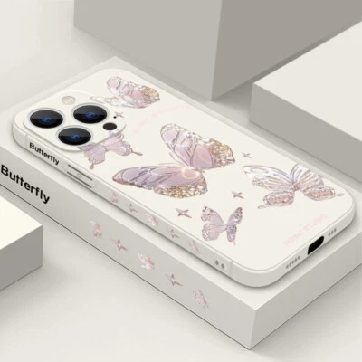 Butterfly Lanyard Soft TPU For iPhone 15 Pro Max 14 13 12 11 X XS XR Case Cover - Image 1 of 4
