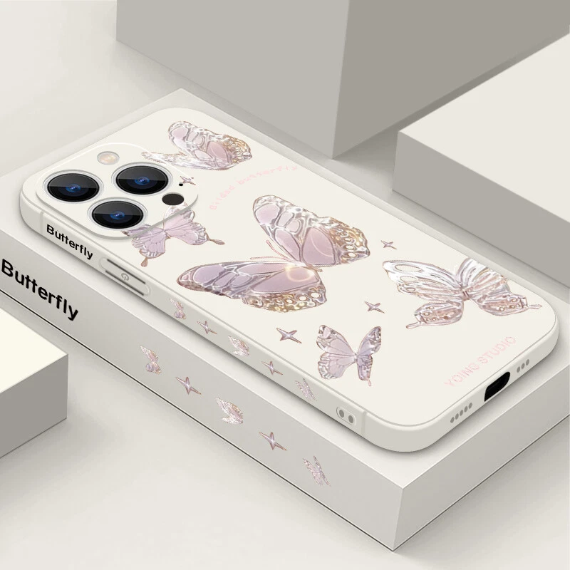 Butterfly Lanyard Soft TPU For iPhone 15 Pro Max 14 13 12 11 X XS XR Case Cover - Image 1 of 4