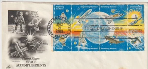 US Scott #19119a FDC Space Achievements, ArtCraft 7 1/2 Moon Landing, blocco di 8 - Foto 1 di 1