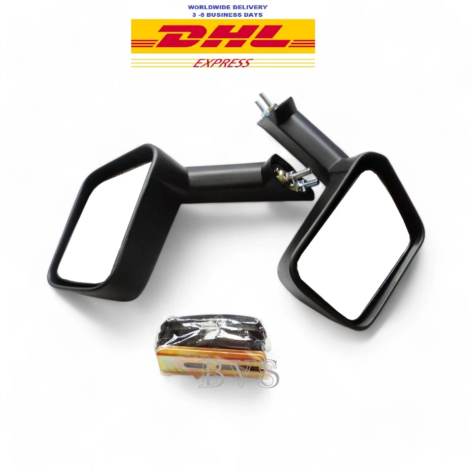 Espejos retrovisores de guardabarros JDM negros instalados diestros y diestros para camioneta Mazda B2000 1986-1987 Foto 1 de 4