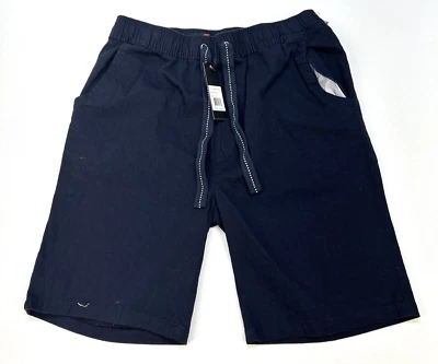 Galaxy By Harvic Slim Fit Flex Elastic Cotton Spandex Shorts Men M Navy NWT $38 - Image 1 of 4