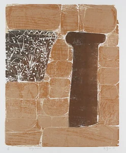 A. FELGER (*1935), 'Fragment' mit Säule und Ornament, 1981, Farbholzschnitt - Picture 1 of 4