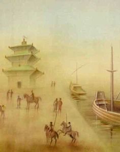 HAFEN in CHINA - Stanislao LÈPRI - OriginalLithographie 1976 zu Marco POLO REISE - Picture 1 of 1