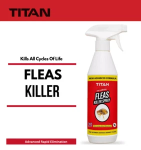 Flea & Tick Killer Spray 1L Titan Powerfull Home Insect Treatment Control Fast - Picture 1 of 3