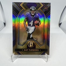 ZAY FLOWERS 2023 PANINI GOLD STANDARD RC ROOKIE CARD #d /75