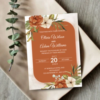 Convite de casamento digital | Convite de casamento imprimível | Convite personalizado - Imagem 1 de 4