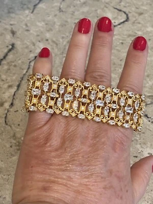 Charles Winston Gold Vermeil 925 Oval, Round, Marquise & Baguette CZ Bracelet - Image 1 of 4