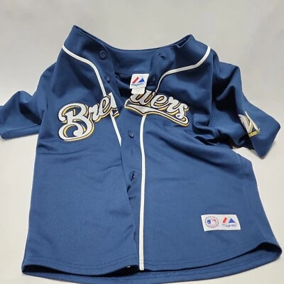 Camiseta deportiva cosida majestuosa de los Milwaukee Brewers Prince Fielder #28 juvenil talla grande 10/12 Foto 1 de 4