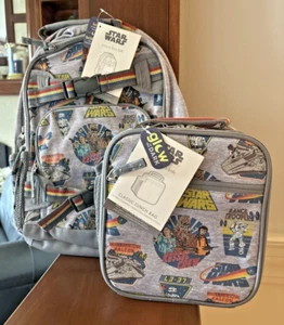 disney School Pottery Barn Star Wars Travel BACKPACK+Lunch box Bag Grogu boy ๐. - Picture 1 of 24