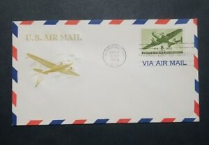 US Stamps #C26 1944 8C New Air Mail Rate Grimsland Cachet First Day Cover FDC 