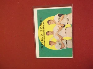 1959 Topps Baseball Hi # 519 Infield Power en muy buen estado-excelente estado original - Imagen 1 de 2