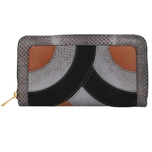 DOLCE & GABBANA Patchwork Snakeskin Leather Purse Wallet Gray Black Brown - Picture 1 of 4