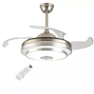 42“ Ceiling Fan Lights with Bluetooth Dimmable Retractable Chandelier Lighting - Picture 1 of 16