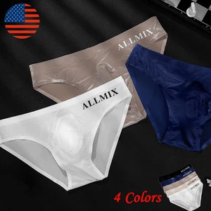 Men Ice Silk Briefs Seamless Underwear Bulge Pouch Underpants Knickers Panties о - Picture 1 of 22