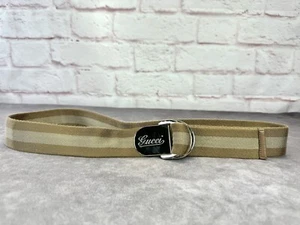 Gucci Logo Web Stripe Khaki Belt Sherry Line 95/38 - Picture 1 of 9