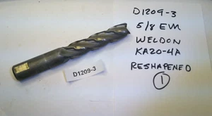 Weldon 5/8 Zoll Durchmesser 5/8 Zoll Schaft Crest-Kut Spirale EM KA20-4AF 2 D1209-3 B1 - Bild 1 von 3