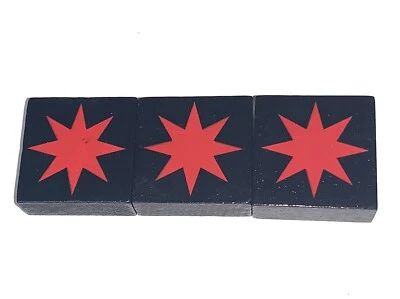 Qwirkle Replacement OEM 3 Red Starburst Tiles Complete Set - Image 1 of 4