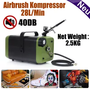 Tragbar Ölfreier Kompressor Airbrush Kompressor Leise Eingebauter Luftspeicher - Bild 1 von 7