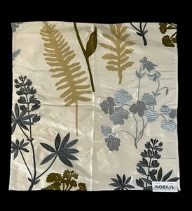 NOBILIS Ludivine Silk Embroidered Samples. Blue, Taupe & Ivory 17”. 6 Avail. - Picture 1 of 9
