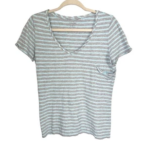 Calvin Klein Performance Sz S Quick Dry T Shirt Striped Blue White Short Sleeve - Picture 1 of 7