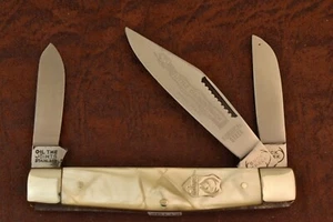 VINTAGE BUCK CREEK CRACKED ICE LITTLE DIAMONDBACK STOCKMAN KNIFE NICE (21192) - Picture 1 of 9