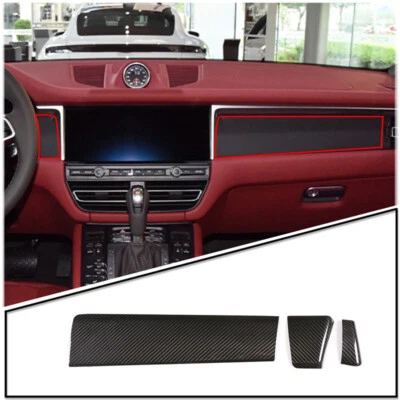 Real Dry Carbon Center Console Dash Panel Cover For Porsche Macan 2018-2023 US Foto 1 de 4