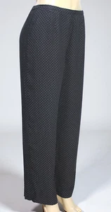 Pantalone donna Talbots vintage 100% seta a pois nero foderato taglia 12 - Foto 1 di 9