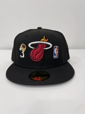 Gorra ajustada New Era Miami Heat NBA 59FIFTY Count The Rings talla 7 1/2 Foto 1 de 4