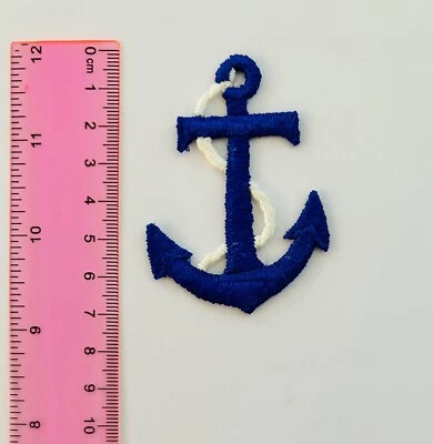 Anchor Flag Patch Iron On Patch Ocean Sea Nautical Water Sailing - Image 1 of 3