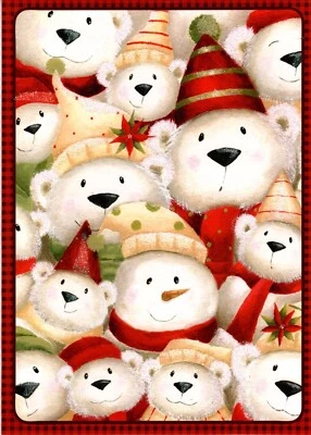 Funny Merry Christmas White Polar Bear Bears Grin Bear It Snowman Greeting Card - Image 1 of 3