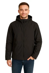 Champion Mens Jacket XL Black Lightweight Hooded Full Zip Soft Shell Extra Large - Picture 1 of 10