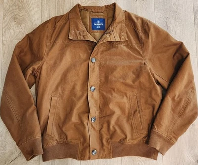 Chaqueta de bombardero de trabajo forrada con edredón Detroit de lona marrón XL Old Navy para hombre Y2K Foto 1 de 4
