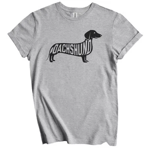 Dachshund Silhouette Fun Dog Owner T-Shirt - Picture 1 of 4