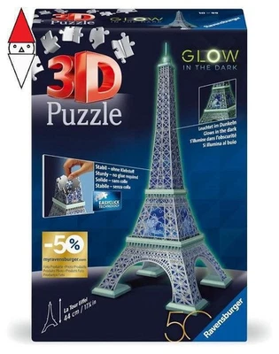 PUZZLE 3D RAVENSBURGER PUZZLE 3D 50 ANNIVERSARIO TORRE EIFFEL GLOW IN THE DARK - Immagine 1 di 2