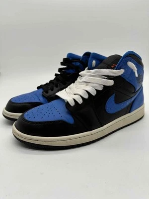 Size 11.5M/13W - Jordan 1 Mid Royal Paint Splatter 554724-048 Pre-Owned - Image 1 of 4