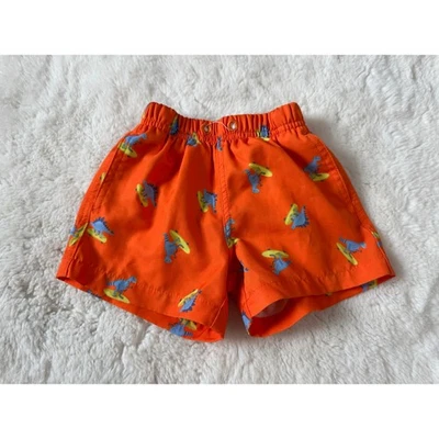 Milankerr Toddler Boys Swim Trunks 2T Orange Dinosaur Print Mesh Lined Shorts - Image 1 of 4