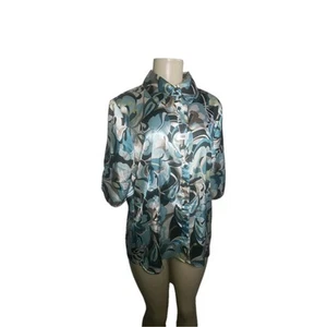 Apt9 Womens Multicolor Floral Shirt Short Sleeve Collared Button Up Size XLarge - Picture 1 of 8