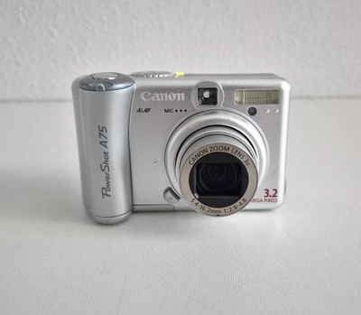 Canon PowerShot A75 3.2MP Compact Digital Camera Silver - Image 1 of 4