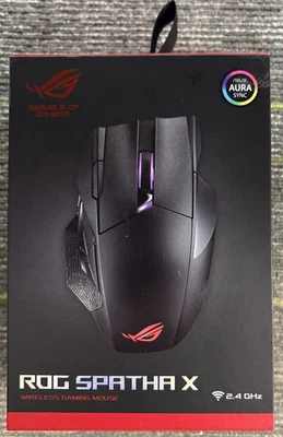 ASUS ROG Spatha X Wireless Gaming Mouse 12 Programmable Buttons Black, NEW - Image 1 of 4
