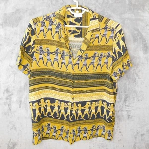 Asos Design Shirt Mens M Walk Like an Egyptian Pharoah Casual Deep Egypt Pyramid - Picture 1 of 9