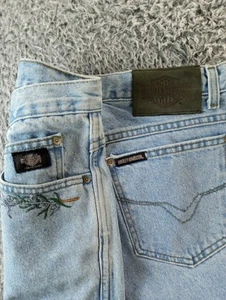 Vintage Harley Davidson Jeans Herren 30x30 Blau Bike Made USA 90s Tapered Embroider - Bild 1 von 13