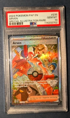 2024 PSA 10 Arven #235 Special Illustration Rare Pokemon TCG Paldean Fates - Image 1 of 4