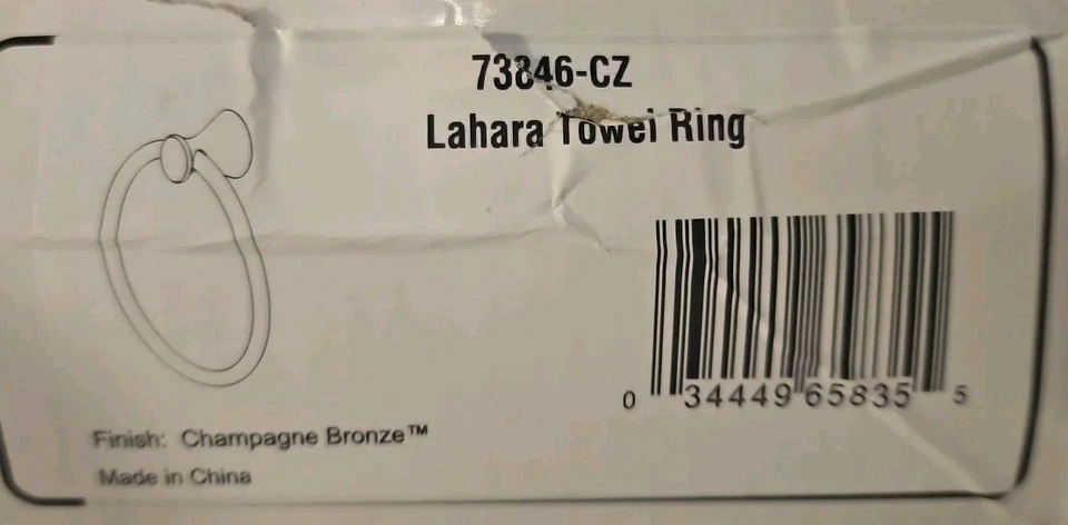 Anillo Toallero - DELTA Lahara 73846-CZ Acabado Bronce Champagne Montado en la Pared Foto 1 de 1