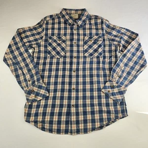 Nudie Jeans Shirt Men's L Blue Plaid Long Sleeve Gunnar Twill Indigo Check 563 - Picture 1 of 11