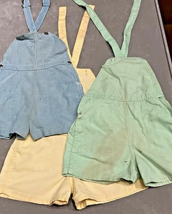 Lot 3 Blue Bell BOYS Vintage 1950's Cotton Playsuit Overall Rompers Suspenders - Picture 1 of 23