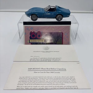 Modellino Franklin come nuovo 1968 Corvette blu pressofuso scala 1:24 auto pressofusa - Foto 1 di 24
