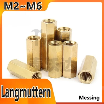 Langmuttern M2 M2,5 M3 M4~M6 Sechskantmuttern Verbindungsmuttern Distanzmuttern - Bild 1 von 4
