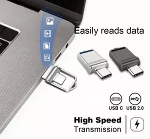 128G Type C OTG USB Flash Pen Drive 2 in 1 Memory Stick Storage For Type-C Phone - Picture 1 of 10