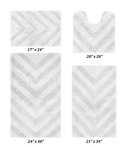 Better Trends 4 Piece Bathroom Rug et 100% Cotton Non-lip Washable Bath Mat, - Picture 1 of 8